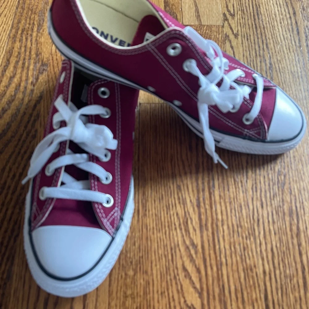 NWOT Men’s Burgundy Canvas Sneakers - Picture 3 of 5